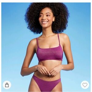 Nwt shade and short purple metallic bikini underwire